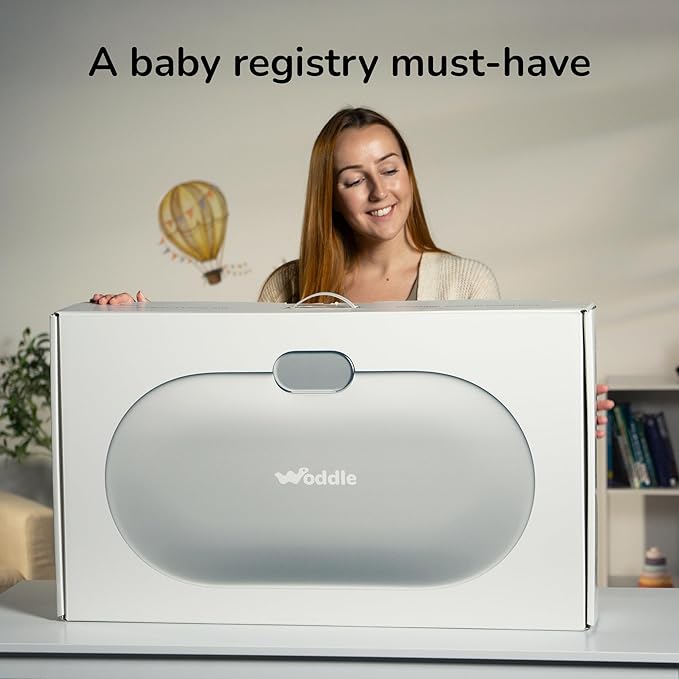 Woddle Multifunctional Smart Baby Changing Pad with Medical Grade Scale for Critical Weight Monitoring + AI App, Noise Machine, Warmer, Night Light, Touchscreen Tracker, All-in-One