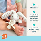 RaZbaby Dragon RaZbuddy w/RaZberry Teething Relief Pacifier – Soothes Sore Gums w/Nature-Inspired Texture, 100% BPA-Free Silicone Teether, Detachable Stuffed Animal – 3 Months+ Teether, Mint