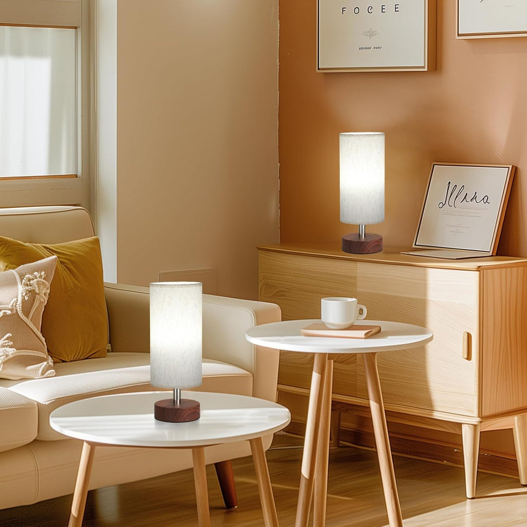 Small Table Lamp for Bedroom Set of 2 - Bedside Lamps for Night Stands, Minimalist Nightstand Light Lamp, Desk Lamps for Reading Room, Kids Room, Living Room, Office, Dorm