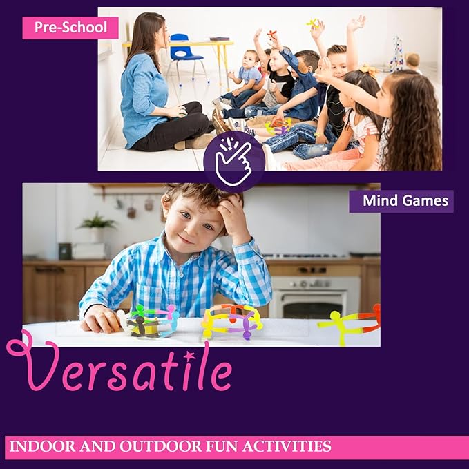 MAGMEN Enhanced Grip Magnetic Fidget Toy Figures for Kids 3-8 & Toddlers| 5 Piece Opaque Color Multipurpose MagnetSet for Travel, Road Trip, Office & Stocking Stuffer Gifts.