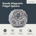Speks Geode Sphere Magnetic Fidget Toy for Adults | Quiet Adult Sensory Toy for Stress Relief & Anxiety, Office Desk ADHD Tool, Stocking Stuffer & Top Gadget Gift Idea | Slate, 12-Piece Set