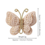 2 Pcs Butterfly Hair Bow Girl, Beige Brown Kid's Cute Hair Clips Barrettes Accessories for Infants Toddlers Baby Kids Fine Hair