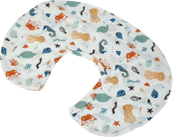Nursing Pillow Cover,Breastfeeding Pillow Covers for Mom, Easy Clean Cover, ONLY Cover Without Pillow (Marine Animals Cover)