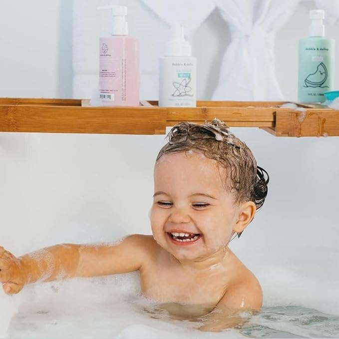 Dabble & Dollop Beachy Bundle, Natural Bubble Bath, Body Wash, Shampoo for Kids, Paraben & Sulfate Free, Vegan, Gluten-Free, Tear-Free, Honeydew Melon, Vanilla & Coconut (Set of 3)