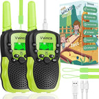 Vvinca Walkie Talkies for Kids, Rechargeable Toys for Ages 3 4 5-7 8-12 Year Old Boys Girls with Flashlight 22CH 2 Way Radio, 3 KM Long Range Walkie Talkie for Adventure Game Camping