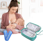 Insulated Breastmilk Cooler Bag with 2 Ice Packs - Breastmilk Cooler Organizer Bag for Daycare, Breastfeeding Mom Travel Outdoor