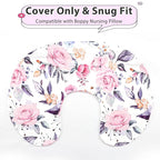 Pea Pod Nursing Pillow Cover for Baby Girl, Stretchy Removable Slipcover for Breastfeeding Pillows, Ultra Soft Comfortable Nursing Pillowcase, Baby Must Have (Pink Floral)