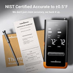 Wireless Bluetooth Smart Meat Thermometer: Standalone Base, Smart WiFi Thermometer with Sub-1G, 6 Sensors NIST Certified Accuracy, 2 Probes, for BBQ, Grill, Oven, Smoker, Rotisserie