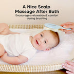 Wooden Baby Hair Brush - Cradle Cap Baby Brush with Soft Goat Bristles, Perfect Gentle Scalp Newborn Comb for Infant, Girls, Boys, Bath Essentials(Frost, Oval)