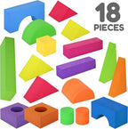Large Building Foam Blocks for Toddlers – Giant Jumbo Big Building Blocks (18 Pieces)