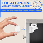 Eco Baby Magnetic Cabinet Locks for Babies - Magnetic Baby Proofing Cabinet Locks, Child Locks for Cabinets Drawers Doors for Back to School - Easy Installation No Tools Required (12 Pack and 2 Keys)