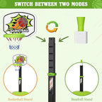 3 in 1 Toddler Basketball Hoop and Tee Ball Set for Boys: Kids Baseball Tee with Automatic Pitching Machine Adjustable Height Indoor and Outdoor Sports Toys Christmas Birthday Gifts for Boy Age 3-12