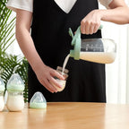 Momcozy Breast Milk Pitcher, Resistant to Heat and Cold Abrupt Temp Swings, No Leak Glass Breast Milk Fridge Storage Container with Wide Mouth, Fast Baby Formula Maker, Green