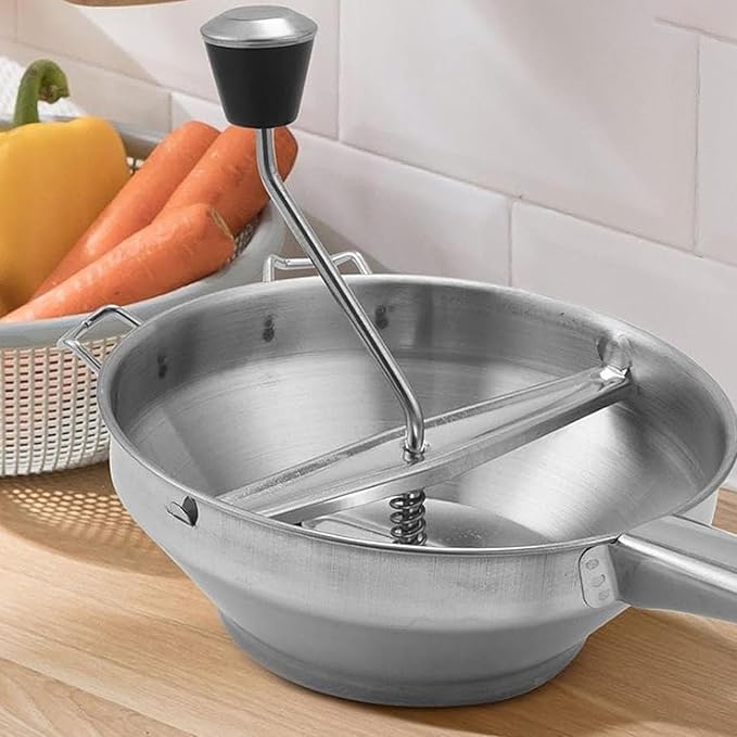Stainless Steel Food Mill with 3 Milling Discs, Hand Grinder Baby Food Masher for Tomato Sauce Applesauce Jam Potato Ricer, Multifunctional Food Mill for Canning