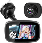 Shybaby 1080P Baby Car Mirror, 4.3" Baby Car Camera Monitor with 170° Wide View, HD Night Vision Function and Reusable Sucker Bracket, Safety Rear Facing Cars Set Camera for Infants Kids Toddlers