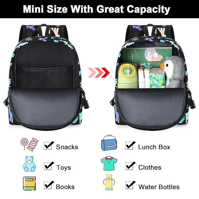 Accmor Toddler Backpack with Leash, Cute Dinosaur Kids Backpack + Anti Lost Wrist Link, Mini Child Backpack Leash Baby Walking Harness for Outdoor Travel, Adorable Backpack Tether for Boys Age 1-3