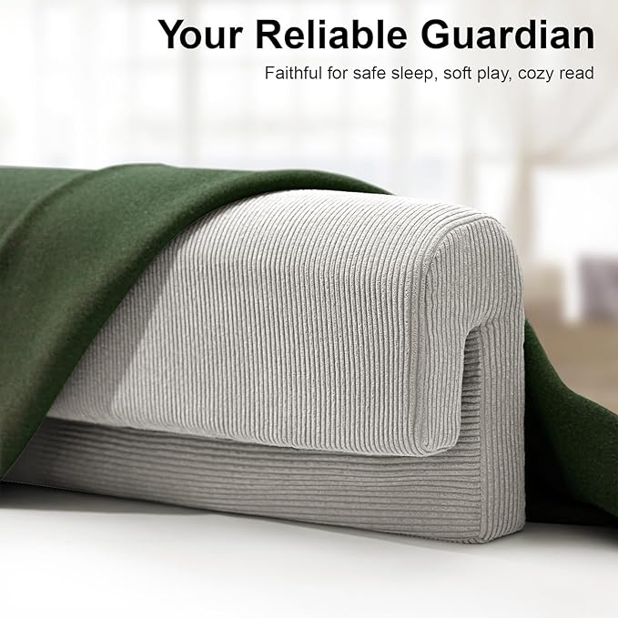 Bed Rail Bumpers Protector, Hospital Bed Rails Padding, Loft Beds and Bunk Beds Bumpers Protector, Premium Soft Memory Foam - Anti-Bump | Fall Prevention, Size 27.6 x 5.5 x 11.8 Inches, Gray