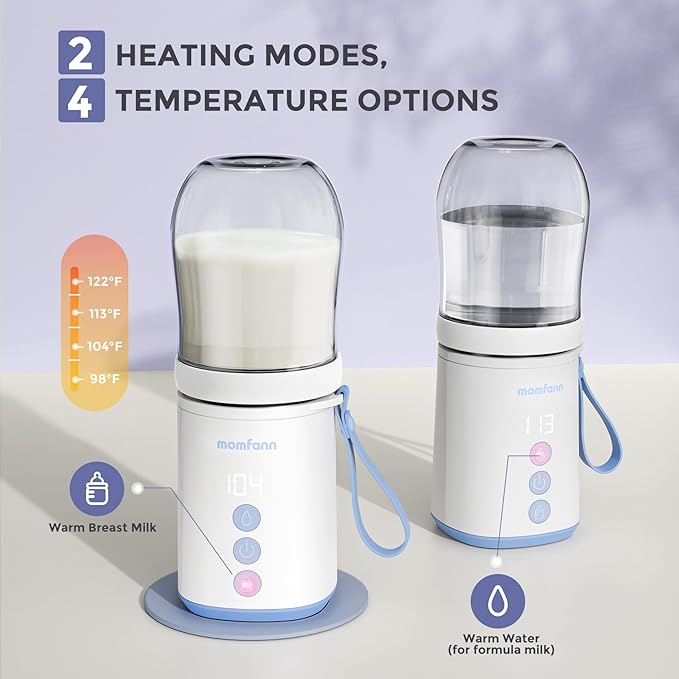Portable Bottle Warmer, Travel Baby Bottle Warmer for Breastmilk On The Go, Leak-Proof, 2 Modes Fast Heating
