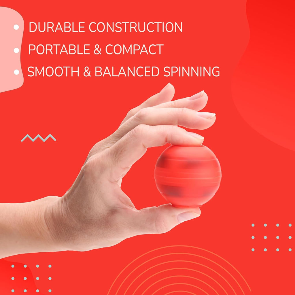 Fidget Spinners - 2 Inch Fidget Spinner Balls 12 Pcs Fidget Spinner Pack - Red Soccer Fidget Spinners for Kids Ball Spinner Fidget Toy - Hand Spinner for Kids Toy Gifts for Kids Easter Basket Stuffers