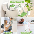 Frog Potty Training Seat, Upgrade Toddler Toilet Seat for Kids Boys Girls, 2 in 1 Potty Training Toilet for Kids, Splash Guard Anti-Slip Pad Step Stool
