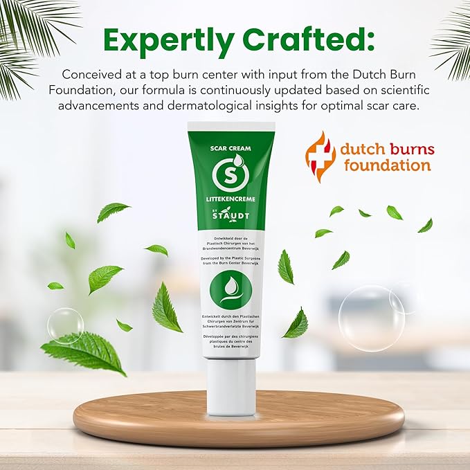 STAUDT Premium Scar Cream - advanced formula with Vitamin E, Honey, Hyaluronic Acid & Silicone - intensive healing of Old & New Scars, Surgical, Rashes, Acne, Burns, C-Section, Stretch Marks, Eczema