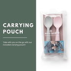 Miniware Silicone Baby Spoon for Training - BPA Free Baby Utensils - Baby Spoons Self Feeding 6 Months | 100% Food Grade Silicone - Modern & Dishwasher Safe Toddler Spoons (Grey and Cotton Candy)