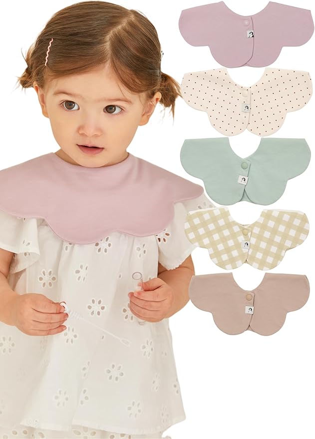 Konny Baby Bibs Set, 360 ° Rotate, Soft and Absorbent Bandana Drooling for Boys Girls baby Essentials