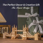 ROBOTIME 3D Puzzle Wooden Craft Kits with LED Light DIY Tower Bridge Construction Model Kit to Build for Teens Brain Teaser Puzzle Home Decor Birthday Gifts