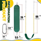 Swings Set - 2-Pack Suitable for Kids and Adults, Comes with Hooks & Chains, Perfect for Backyard