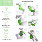 Toddler Harness Walking Leash- Child Anti Lost Wrist Link - Child Safety Harness - Upgrade with Reflective(6.5ft) - for Boys and Girls,Not Easy to Open Without Key (Green)