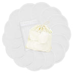 wegreeco Nursing Breast Pads (14 Pack) + Laundry Bag & Travel Storage Bag, 4.7 inch Option - Washable & Reusable Breastfeeding Nursing Pads (White, Plain Shape)