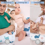 Plushii Nursing Pillow for Breastfeeding, Breathable Breast Feeding Pillow and Positioner with Removable Cover for More Support, Tummy Time and Bottle Feeding Support Pillow, Whale