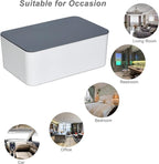 Diaper Wipes Dispenser, Tissue Storage Box Case, Wet Wipe Dispenser Holder with Lid for Home, Office, Cars (Gray-White)
