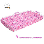 UOMNY Crib Sheet Heart Fitted Crib Sheets Baby Sheet for Standard Crib and Toddler Mattresses Nursery Bedding Sheet Crib Mattress Sheets for Boys and Girls 1 Pack Space Toddler Sheet