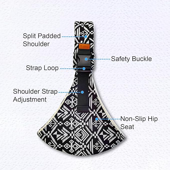 Baby Sling Carrier Newborn to Toddler Adjustable One-Shoulder Design with Safety Buckle, Soft & Lightweight Sling Baby Carrier 10-30 lbs(Mesh,Rainbow)