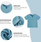 OPAWO Toddler Boy Shirts 3 Pack, V-Neck Short Sleeve Toddler Tshirts, Blank Baby Tee Shirts Summer Tops 12 Months-5T