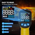 Infrared Thermometer Gun - INSTRODOTS Digital Laser Thermometer emperature Gun with Adjustable Emissivity & Max Value, -58°F~1472°F Non-Contact Surface Thermometer for Cooking, Freezer, Pizza, HVAC