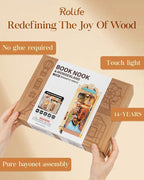 Rolife DIY Book Nook Kit for Adults, Miniature Dollhouse Booknook Kit, 3D Wooden Puzzle Creative Decorative Bookends Bookshelf Diorama Insert Crafts Hobbies Gifts (Romantic Venice)