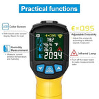 MESTEK Infrared Thermometer Laser Temperature Gun, -58°F to 1472°F (-50~800°C), Non-Contact Digital IR Thermometer Temp Gun Gun with Color LCD for Cooking Pizza Oven, Adjustable Emissivity