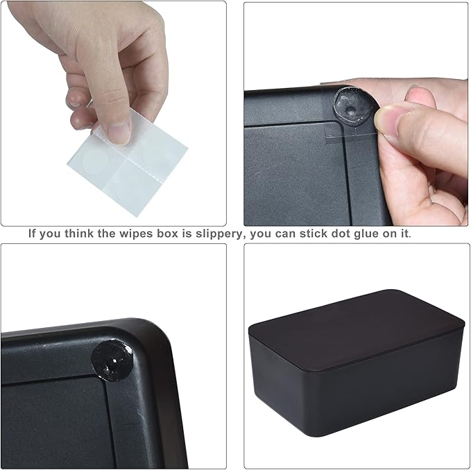 Diaper Wipes Dispenser, Tissue Storage Box Case, Wet Wipe Dispenser Holder with Lid for Home, Office, Cars (Black)