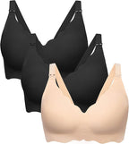 Angelhood Nursing Bras for Breastfeeding Ultra Comfort Seamless Maternity Bra Pack Wireless Pregnancy Bralette Bra Extender