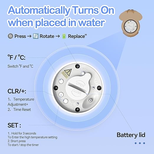 Baby Bath Thermometer for Bathtub, Room|Water Temperature, Baby Bath Floating Toy|Kids Bathroom Safety, Digital LCD with Timer