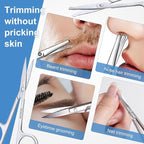 6 PCS Nasal Hair Cutter & 2 PCS Facial Hair Small Grooming Scissors for Men Women - Double-Sided Nostril Hair Remover Tool with 360° Rotating Blade, Nose Hair Trimmer & Eyebrow Scissors