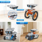 AESGOGO 12-in-1 Electric Robot Kit, STEM Projects Toys for Kids Age 8-12 Birthday Gifts, DIY Building Science Experiment Kit Battery Powered Education for Boys Girls Aged 8 9 10 11 12 13 14 Years Old