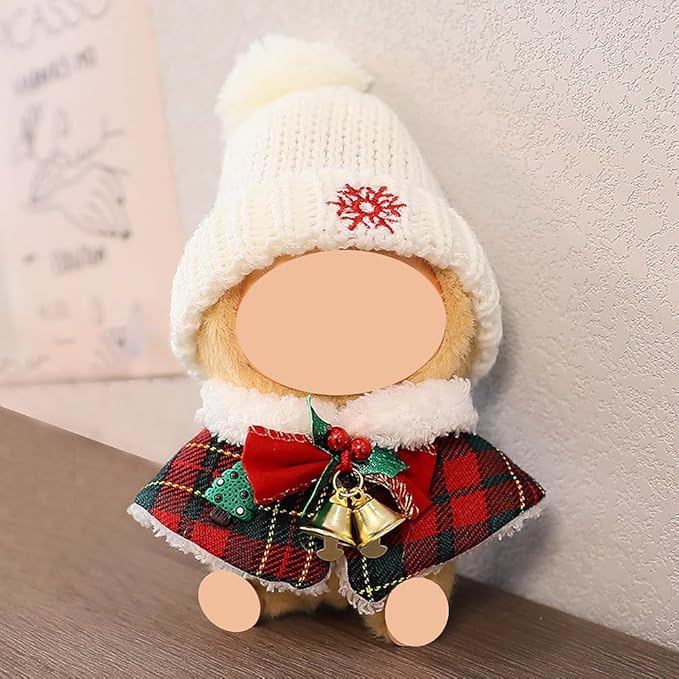 Christmas 17cm Doll Clothes Outfit Set (No Doll) Cute Christmas Clothes Accessories for 15-17cm Dolls Outfit Fashion Handmade Cloth Accessories Outfits Stylish(Christmas Clothes-1)