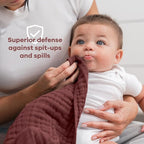 Comfy Cubs Muslin Burp Cloths 20" x 10", Pack of 10 - Large, 6-Layer, Ultra Absorbent 100% Cotton for Baby Drool and Messes - Soft, Safe & Gentle Baby Burp Cloths Set for Boys & Girls - Wine