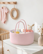 Maliton Baby Diaper Caddy Organizer, Cotton Rope Diaper Caddy Basket, Large Storage Basket for Newborn Boys and Girls, Gift for Baby Shower List, Newborn Essentials