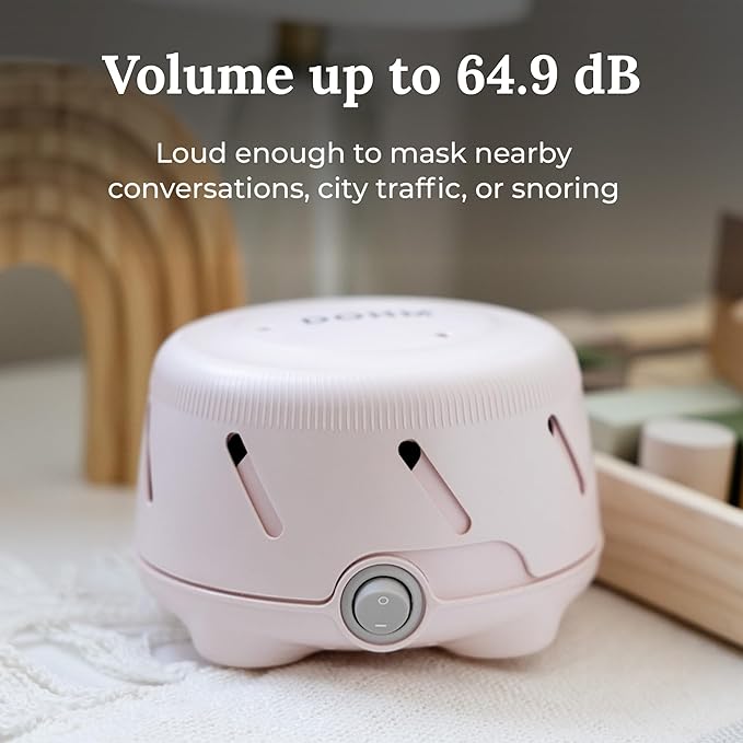 Yogasleep Dohm Uno White Noise Sound Machine, Natural Pink Noise from a Real Fan, Adjustable Tone & Noise Canceling for Office Privacy & Meditation, Sleep Aid for Travel, Baby & Adults (Pink)