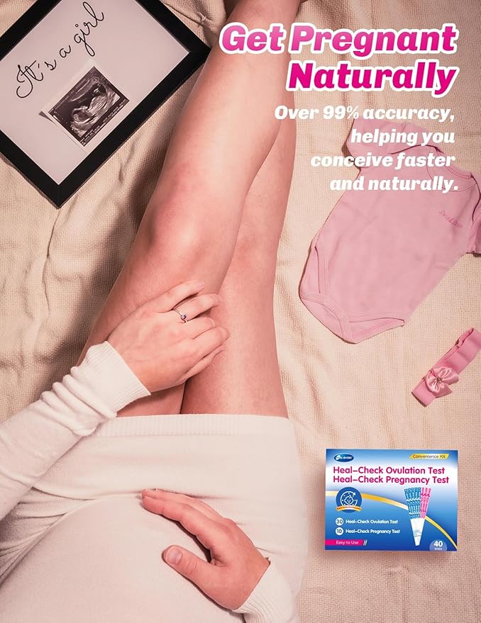 25 Ovulation Test Strips and 10 Pregnancy Tests with 35 Urine Cups, Fertility Test for Women TTC, Get Pregnant Easier, Easy to Use at Home, Over 99% Accuracy, Individually Wrapped