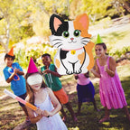 Wernnsai Kitten Cat Piñata - Cat Kitten Decorations For Kids Girls Birthday Cute Animal Party Game For Cat Lady KittenParty Supplies Favor With Bat Blindfold 16“ x 12.5" x 3"